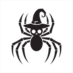 Halloween spider silhouette vector illustration