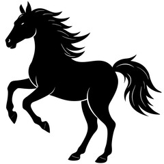 black horse vector illustration silhouette vector illustration on white background.