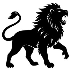 lion vector illustration silhouette vector illustration on white background.