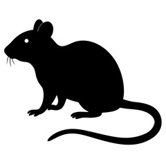 vector illustration of a mouse silhouette vector illustration on white background.