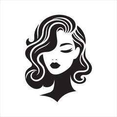 Bollywood style woman hairstyle vector illustration