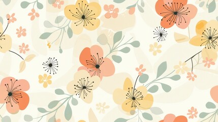 Delicate Floral Pattern Background for Springtime Projects and Festive Celebrations