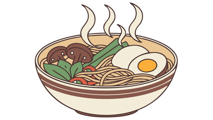 Steaming Hot Noodles with Vegetables and Egg