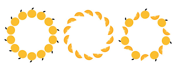Hand drawn cute orange fruit frame