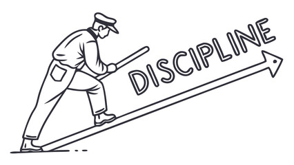 Discipline and Progress: Illustration of Climbing with Determination
