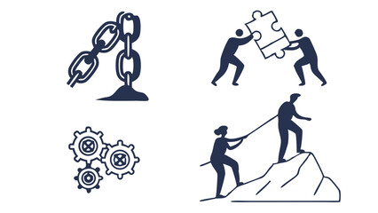 Fototapeta premium Teamwork and Collaboration: Building Connections and Overcoming Challenges