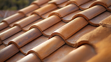 Close-Up of Terracotta Roof Tiles