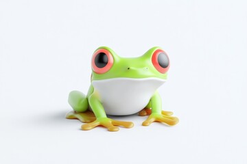 Cute, 3D rendered tree frog