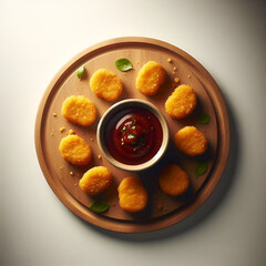 chicken nuggets with ketchup