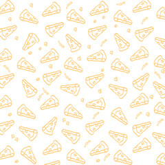 Pizza Seamless Pattern Drawing Design Background Illustration Vector