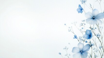 Pastel Blue Floral Background with Delicate Blossoms floral background blue flowers pastel hues airy