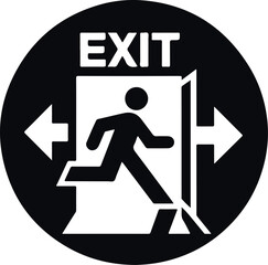Emergency Exit Icon Black Filled Silhouette Vector On Isolated White Background