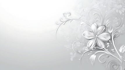 Silver Floral Design with Elegant Background.