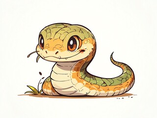 Fototapeta premium Adorable Cartoon Baby Snake Illustration