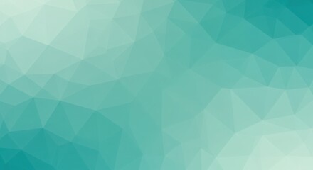 Abstract green geometric background with low-poly triangles and gradient effect