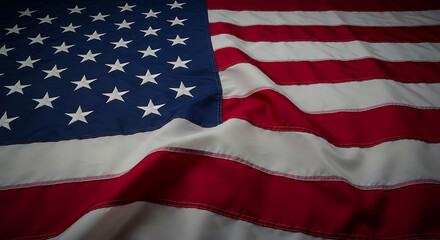 Waving American flag background with rich fabric texture suitable for patriotic themes and national holidays