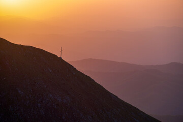 Sunrise in the mountains, Pietrei Peak, Buila Vanturarita Mountains, Romania 