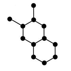Hormone structure concept. Chemical molecule formula with molecular lines, particles, atoms and cells. Biotechnology, pharmaceutical ecosystem, therapy model. Simple dot design isolated on white