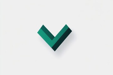 Modern, minimalist V-shaped logo design.  Bold, teal and dark green colors create a dynamic, geometric shape.  Clean and sophisticated design suitable for various applications