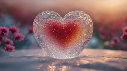 Fototapeta premium Heart shape for Love concept, Valentine's Day concepts. love symbol, concept for Valentine's Day, wedding etc. Heart elements for love concept design. AI generated image