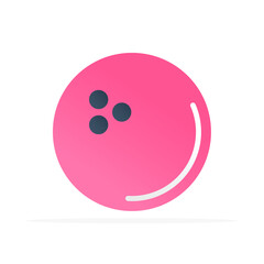 bowling ball icon, colored flat vector. modern and minimalist design.