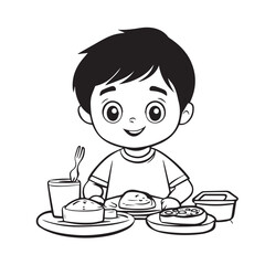little boy eating