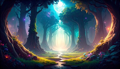 Obraz premium fantasy landscape with space