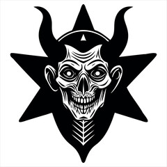  Pentagram Silhouette Vector Image