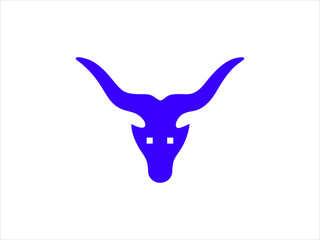 A clean, bold silhouette of a longhorn cattle head.