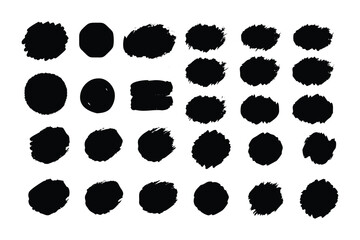 Grunge Halftone Brush Strokes Set – Black and White Abstract Texture Pack