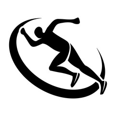 Running athlete silhouette vector icon,minimalist and modern concept ideas,isolated on white background,can be for logo,run competition
