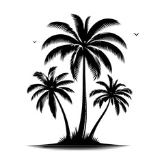 Fototapeta premium palm tree silhouette vector style