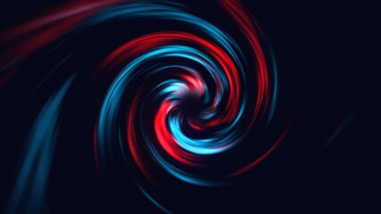 Neon energy swirl illustration. red and blue vortex art.	