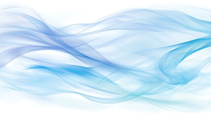 Fototapeta premium Flowing blue waves design abstract art digital illustration minimalist style aesthetic view fluid motion