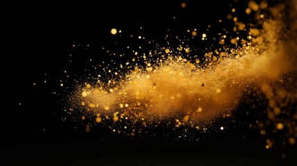 Golden pollen swirling across