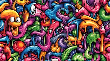 Obraz premium Abstract Colorful Cartoon Blob Pattern