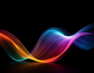 Naklejka premium A dynamic graphic with colorful lines that swirl. Design element for technology, science, music or modern concept.