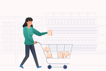 woman with shopping cart
