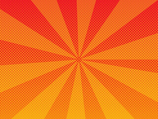 ハーフトーンの集中線　背景　壁紙　オレンジ