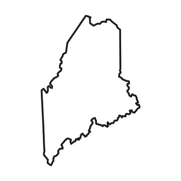 Maine Outline Vector Map - State Border Illustration