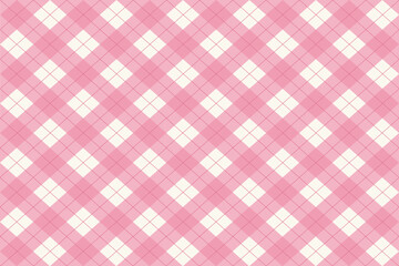 Argyle vector pattern pink squares Seamless geometric background for clothing, wrapping paper, backdrop, for cards.	