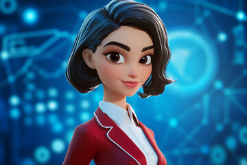 3D beautiful businesswoman ai generative.
