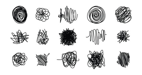 Confusion Doodle line sketch style. sketchy pen lines and scribble hand drawn elements