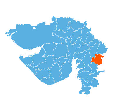 Chhota Udaipur District map Gujarat state of India 