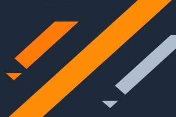 Abstract design with diagonal orange and gray stripes