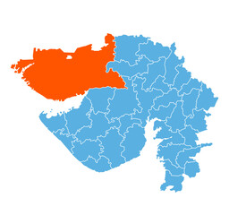 Kutch District map Gujarat state of India