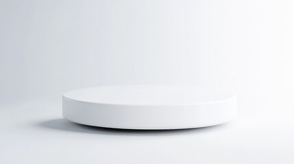 Clean, simple, white circular podium