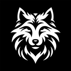 Fototapeta premium Wolf Head Logo Rune Symbol