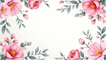 Fototapeta premium Delicate watercolor floral pattern, perfect for spring flyer design , flowers, hand-drawn