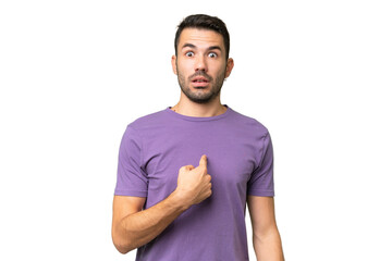 Young handsome caucasian man over isolated background pointing to oneself